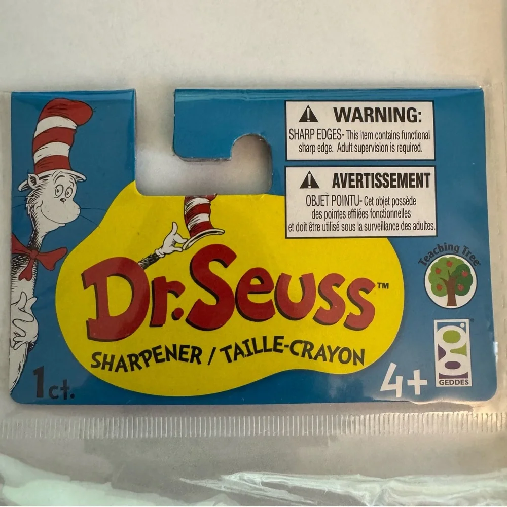 Dr. Seuss Cat in the Hat Pencil Sharpener & 2 pencils collectible school teacher